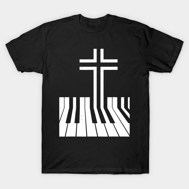 Christian Piano Player Gift Design Piano Teacher Keyboard T-Shirt by JensAllison